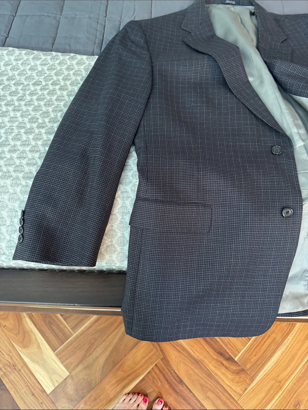 Hart Schaffner Marx Brown Windowpane Sport Coat